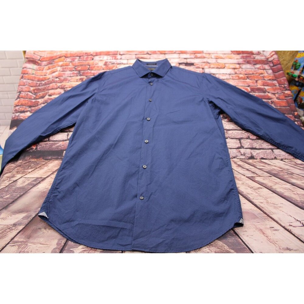 Banana Republic Camden Fit Men's Shirt L 120s Supima Cotton Long Sleeve Navy Blu